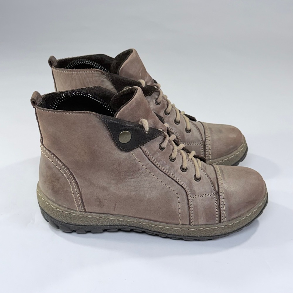 V-Italia Kiki Boots Womens 36/6 Brown Leather Lace Up Ankle Combat Comfort Fall